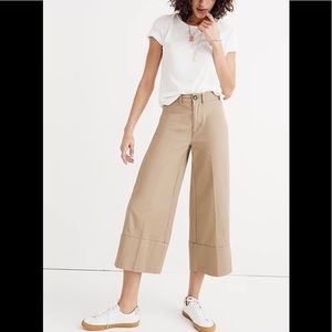 MADEWELL Langford Wide Leg Khaki Cropped Jeans